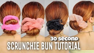 4️⃣Cute & Stylish Scrunchie Messy BUNS Guide 🎀 30 SECOND BUNS