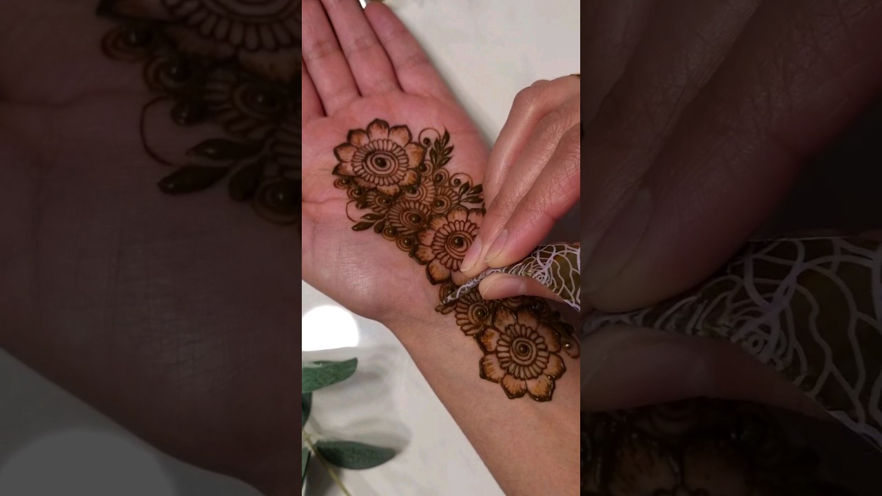 Try this Simple Floral Henna design for Eid   henna  mehndi  hennadesign  mehandi