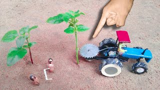 Diy tractor tree cutter machine mini science project || mini water pump | @topminigear8280