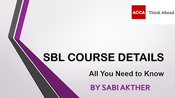 ACCA I Strategic Business Leader (SBL) I Course Details