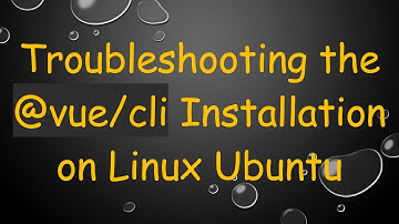Troubleshooting the @ vue/cli Installation on Linux Ubuntu