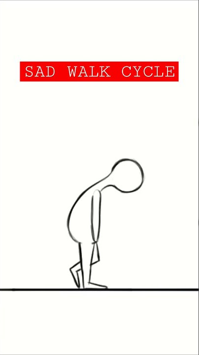 Walk Cycle Animation - Sad ☹️#shorts #animation #animations #animationvideo #shortsfeed #shortsvideo
