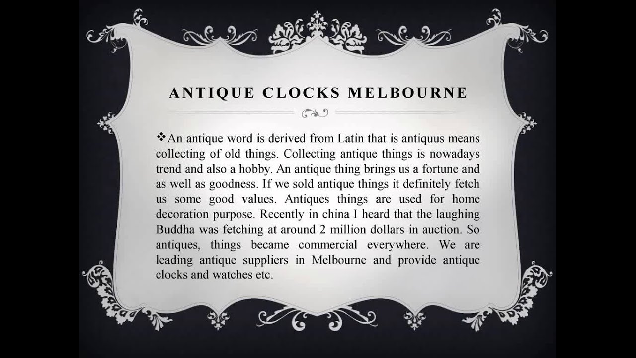Antique clocks Melbourne YouTube