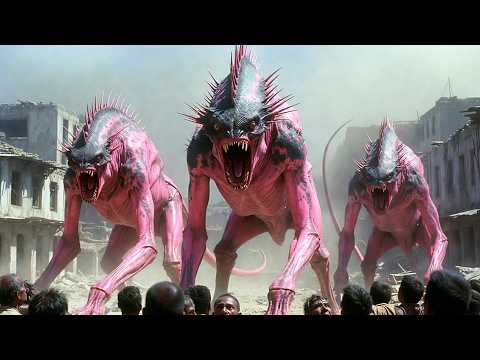 Giant beasts attack humans, running wildly