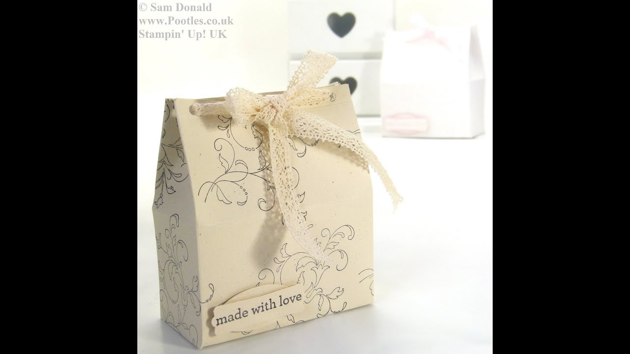 Stampin Up UK Wide Tub Gift Box Tutorial - YouTube