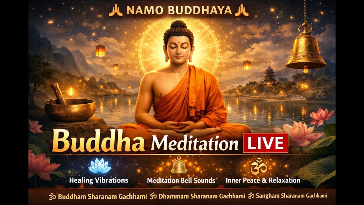 LIVE Buddha Meditation 🌸 | Remove Stress | Healing Frequencies 🔔