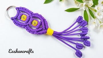 DIY Easy Macrame Flower Keychain Tutorial | Macrame Keychains - Macrame Flower Keychain