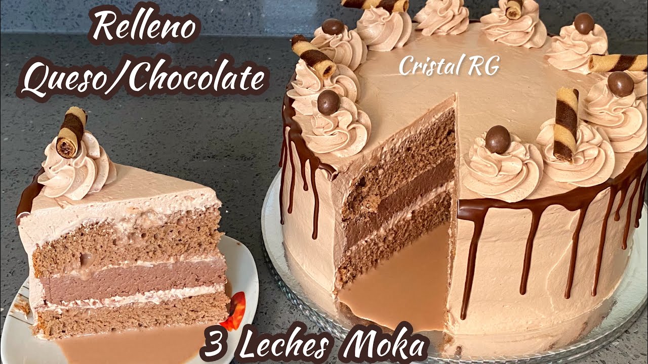 Moka cake with three milks filled with chocolate-Cheese (Gift for fathers  day) - YouTube