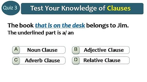 Quiz on all types of Clauses | Quiz on Clauses by Quality Education | Learn and practice Clauses