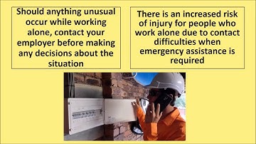 Toolbox Talk - Working Alone (098)