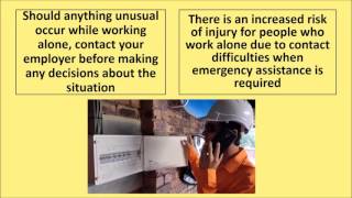 Toolbox Talk - Working Alone (098)