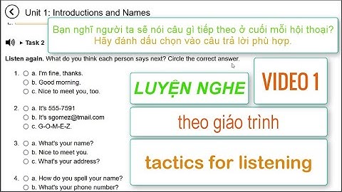 Unit 1: Introduction and names | tactics for listening
