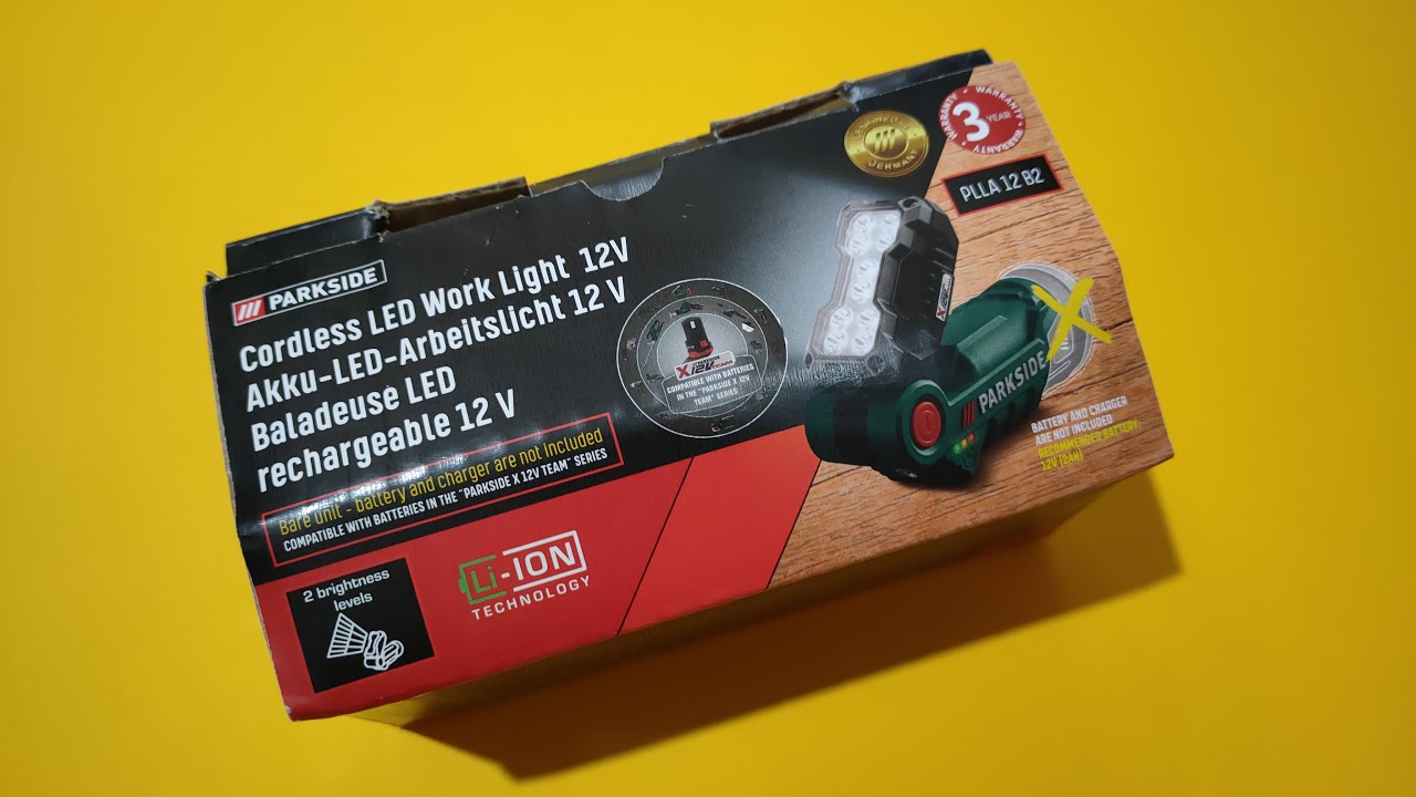 Parkside 12V Cordless LED Work Light - PLLA 12 B2 - YouTube