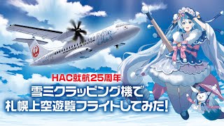 HAC就航25周年】雪ミクラッピング機で札幌上空遊覧フライトしてみた