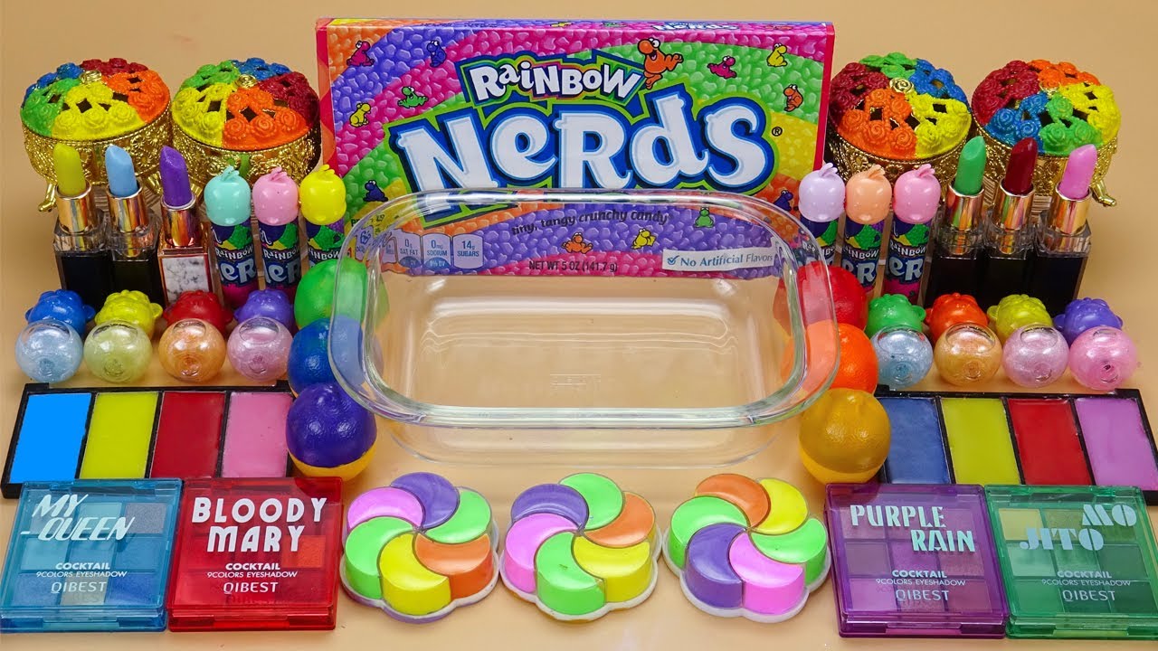 Rainbow Nerds Mixing Makeup,Nail Polish,Eyshadow,Clay Into Slime