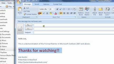 MS Outlook Tricks: Format Painter