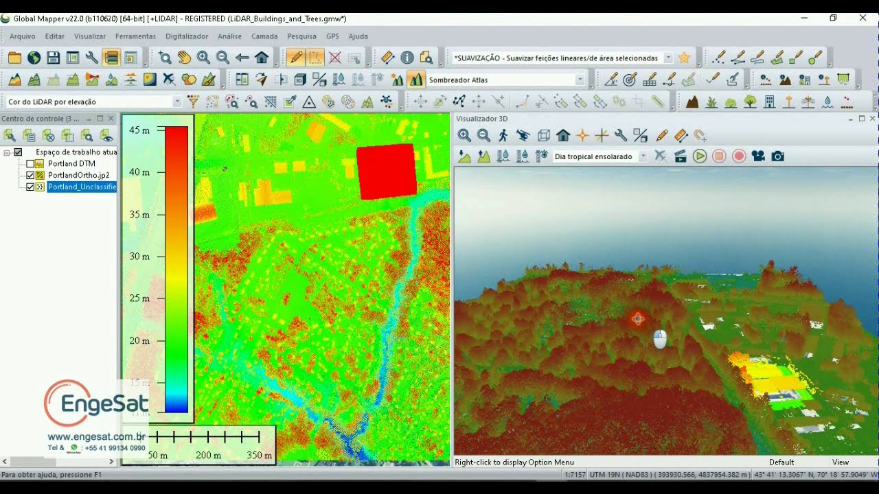 Global Mapper 22 Sincronizando as visualizações 2D e 3D - YouTube