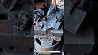 Forging Heated Steel Plate Worktool Blacksmith Anvil Shaping Process