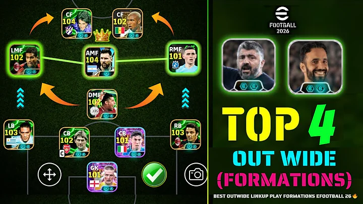 Top 4 Out Wide Best Formations In eFootball 2026 🔥| Gennaro Gattuso Link-Up Play Out Wide Formation✨