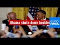 "You're in my house" Obama shuts down a heckler during speech