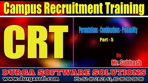 Campus Recruitment Training (CRT) |Aptitude| Permutations-Combinations-Probability Part - 5