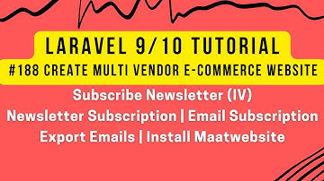 Laravel MultiVendor #188 | Subscribe Newsletter (IV) | Newsletter Subscription | Email Subscription