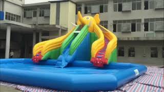Themed Inflatable Water Park Blow Up Water ith Centre Slide 0.9mm PVC screenshot 4