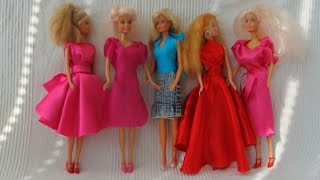 5 NOSew Barbie doll dresses