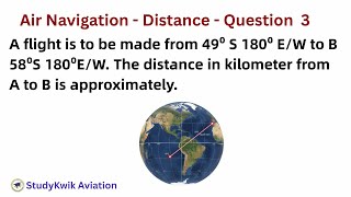 Finding Distance Between Two Latitudes 49s To 58s  Air Navigation  aviation   studykwik