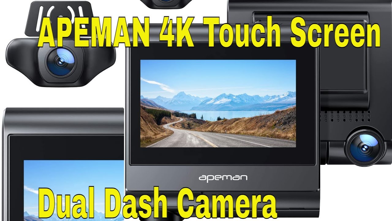 APEMAN 4K Touch Screen Dash Cam, 1920x1080P Front and Rear Dash