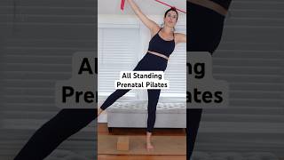 All standing prenatal Pilates workout — long band and block #prenatalpilates #standingpilates