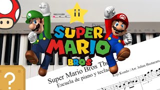 Super Mario Bros Piano tutorial + Partitura - Julian Bustacara