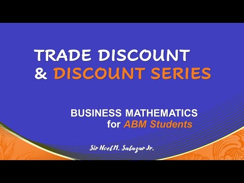 Video Business Math (Quarter 1 - Week 5) Trade Discount and... - youtube