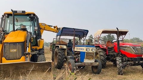 JCB 3dx Eco Backhoe Loader Machine Loading Mud In Mahindra and Swaraj Tractors | Jcb Tractor Videos