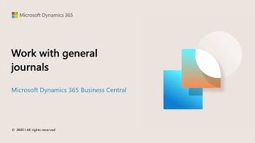 How to work with general journals in Business Central