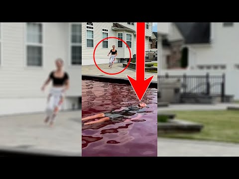 BLOOD FILLED POOL PRANK ON WIFE - #shorts