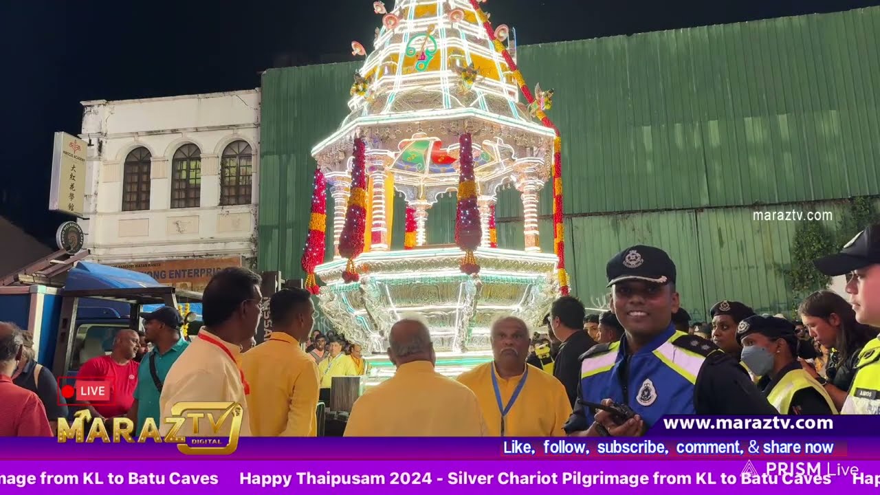 1 🔴 LIVE Silver Chariot Pilgrimage from KL to Batu Caves Happy Thaipusam 2024