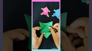 🐸 This little frog can really jump!Easy paper craft for kids ✨#JumpingFrog #PaperCraft #DIYCraft