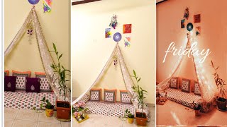 DIY canopy / room decor idea with saree / dupatta