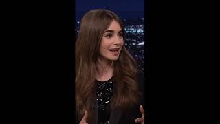 Lily collins just wants Emily in flats #lily #emilyinparis #jimmyfallon #lilycollins