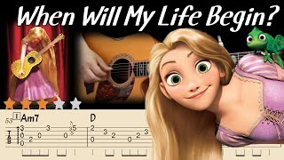 💗Tangled -When Will My Life Begin?(Lyrics)💗Fingerstyle Guitar TutorialㅣTabsㅣMandy MooreㅣDisney Cover