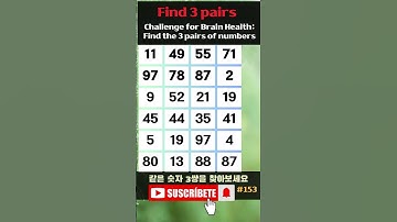Find 3 pairs of equal numbers #151#brain #puzzle #dementia #quiz #mathstricks #mathematics #