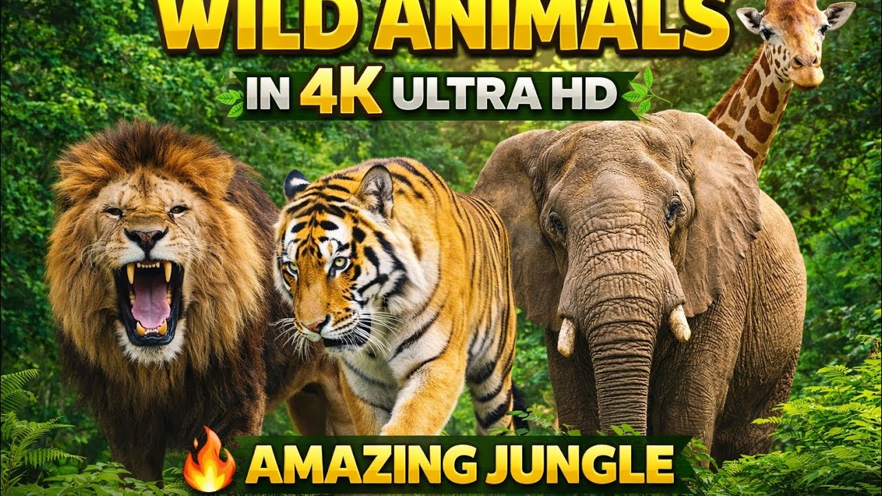 Wild Animals in 4K Ultra HD 🦁 Amazing Jungle Wildlife Video -Scenic Wildlife Film With Calming Music