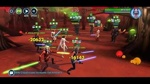 SWGOH Arena: Padme CAT vs R8 JMK Bad Batch