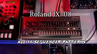 Roland JX-08 "All 16 Factory Patterns" (Sequencer Mode)