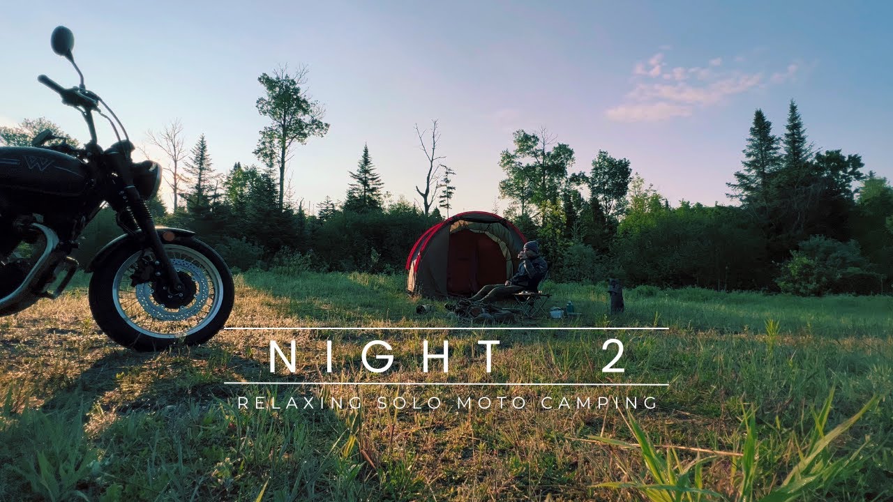 Coyotes et Camping sauvage Solo en moto |  ASMR