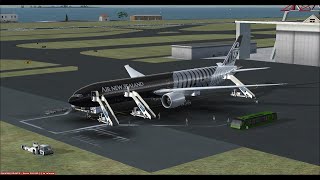 Los Angeles Intl (KLAX) to Auckland Intl (NZAA) FSX PMDG Air New Zealand B777-300 Exterior View