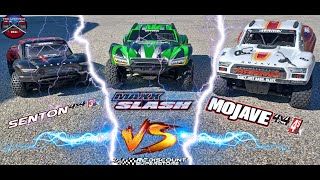 Traxxas Maxx Slash vs Arrma Mojave 4S vs Senton 3S