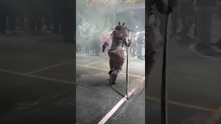 Performer in Costume Falls While Dancing in Tall Platform Shoes