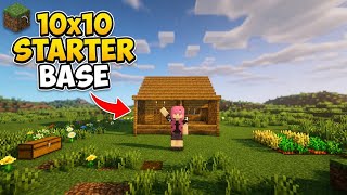 10x10 Starter base| Minecraft (Pocket edition) | #minecraft #mcpe 